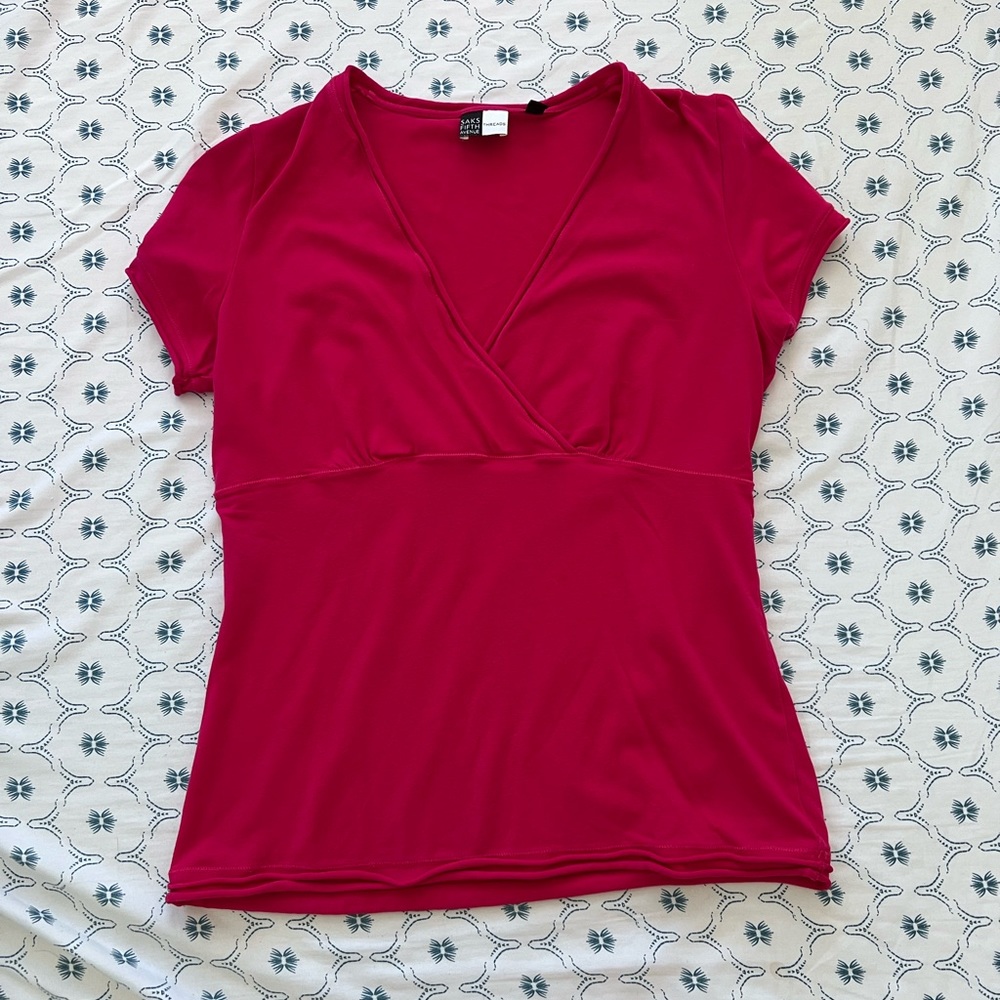 SAKS FIFTH AVENUE SIZE LARGE PINK BLOUSE